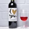 I Heart You Personalised Wine