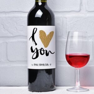 I Heart You Personalised Wine