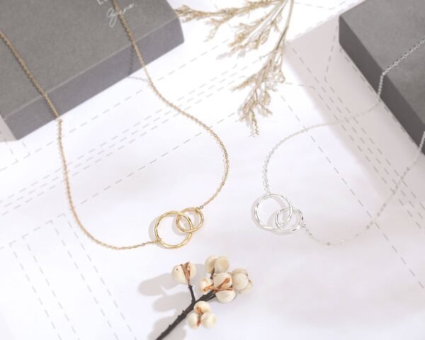 Celebrating You Mother Friend Daughter 2 Rings Necklace Gift - Image 4